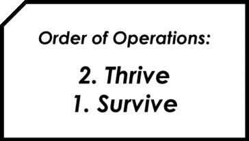 Brief: Order of Operations: 2. Thrive 1. Survive
